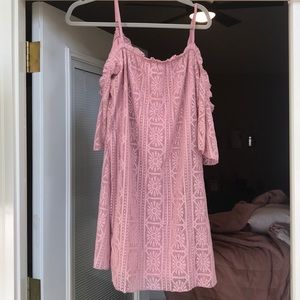 Gorgeous blush/mauve off the shoulder boho dress